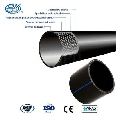 Steel Mesh Enhanced Water PE 80 Pipa HDPE Anti Retak
