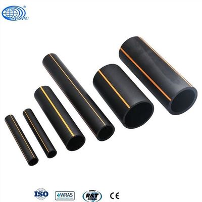Pipa PE Gas Alam HDPE ISO9001 Hitam Dengan Strip Oranye